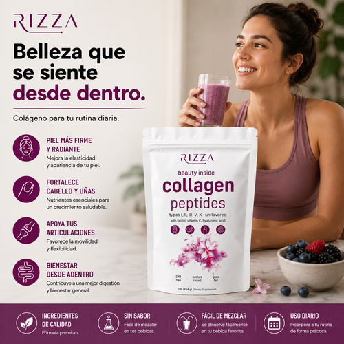 Colágeno Rejuvenecedor 5X + Biotina, Vitamina C y Ácido Hialurónico 454g