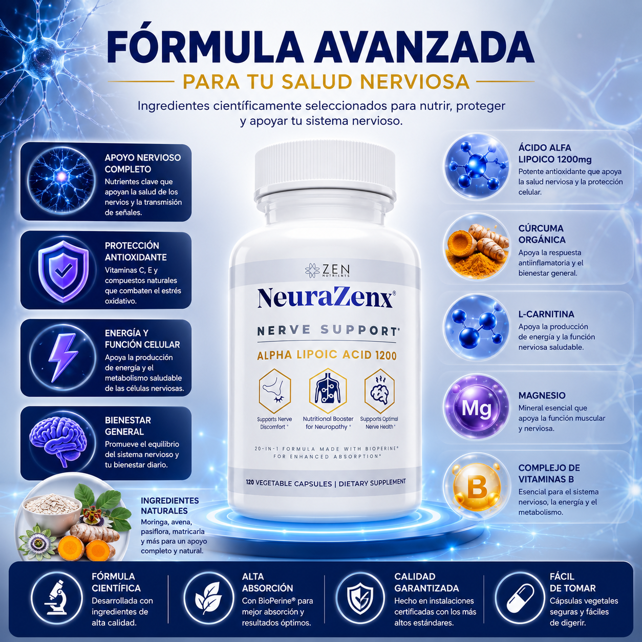 NeuraZenX Alivio Nervioso Completo