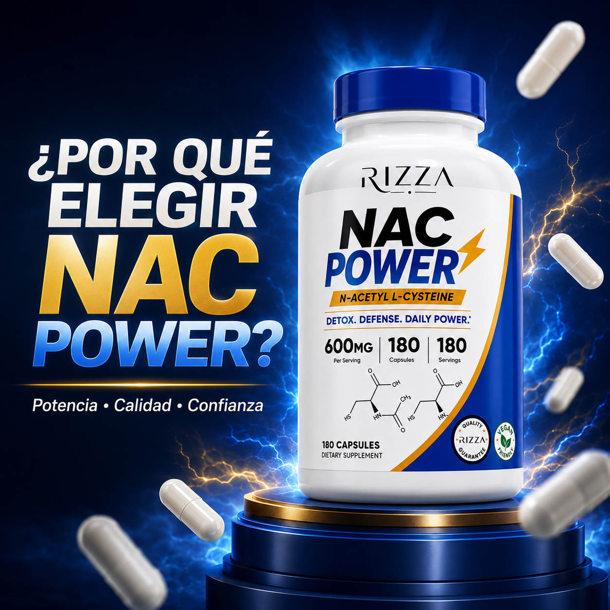 NAC Power NAC 600 mg | Detox y Protección Antioxidante | 180 Cápsulas
