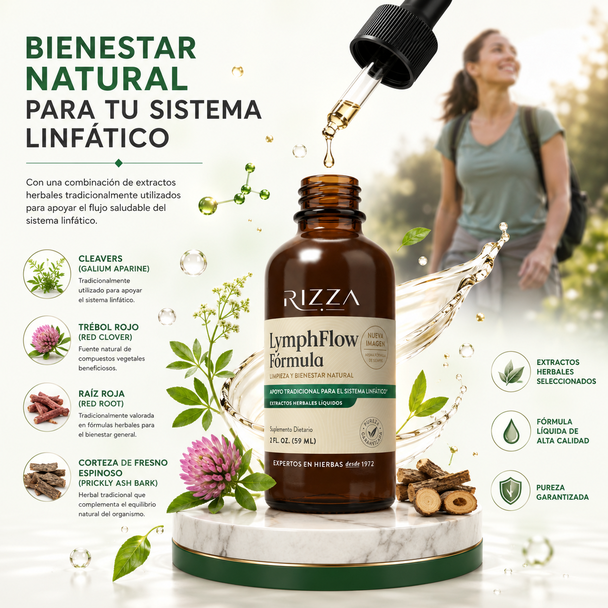 LymphFlow Fórmula | Complejo Herbal para el Sistema Linfático | 59 ml (2 fl oz)
