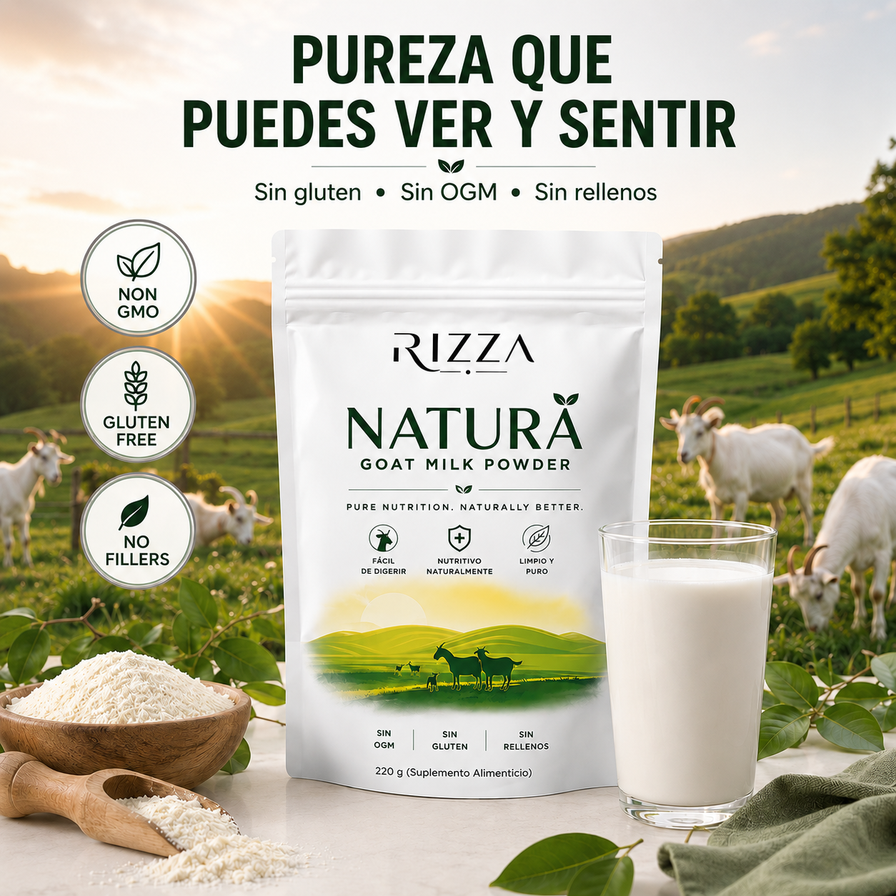 Natura Goat Milk Powder | Rica en Proteína y Calcio | 220g