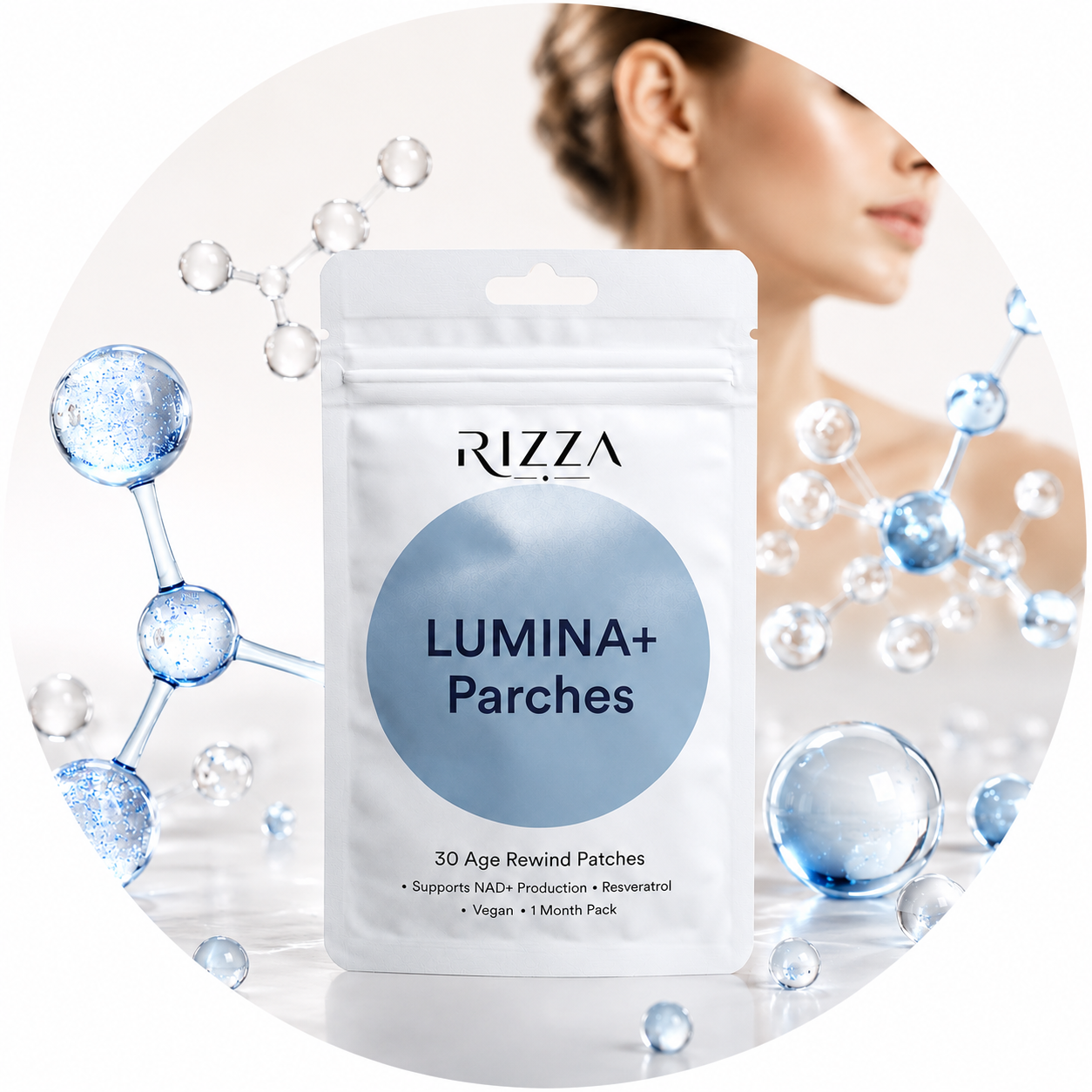 Lumina+ Parches | NAD+ con NMNH, Resveratrol y CoQ10 | 30 Parches