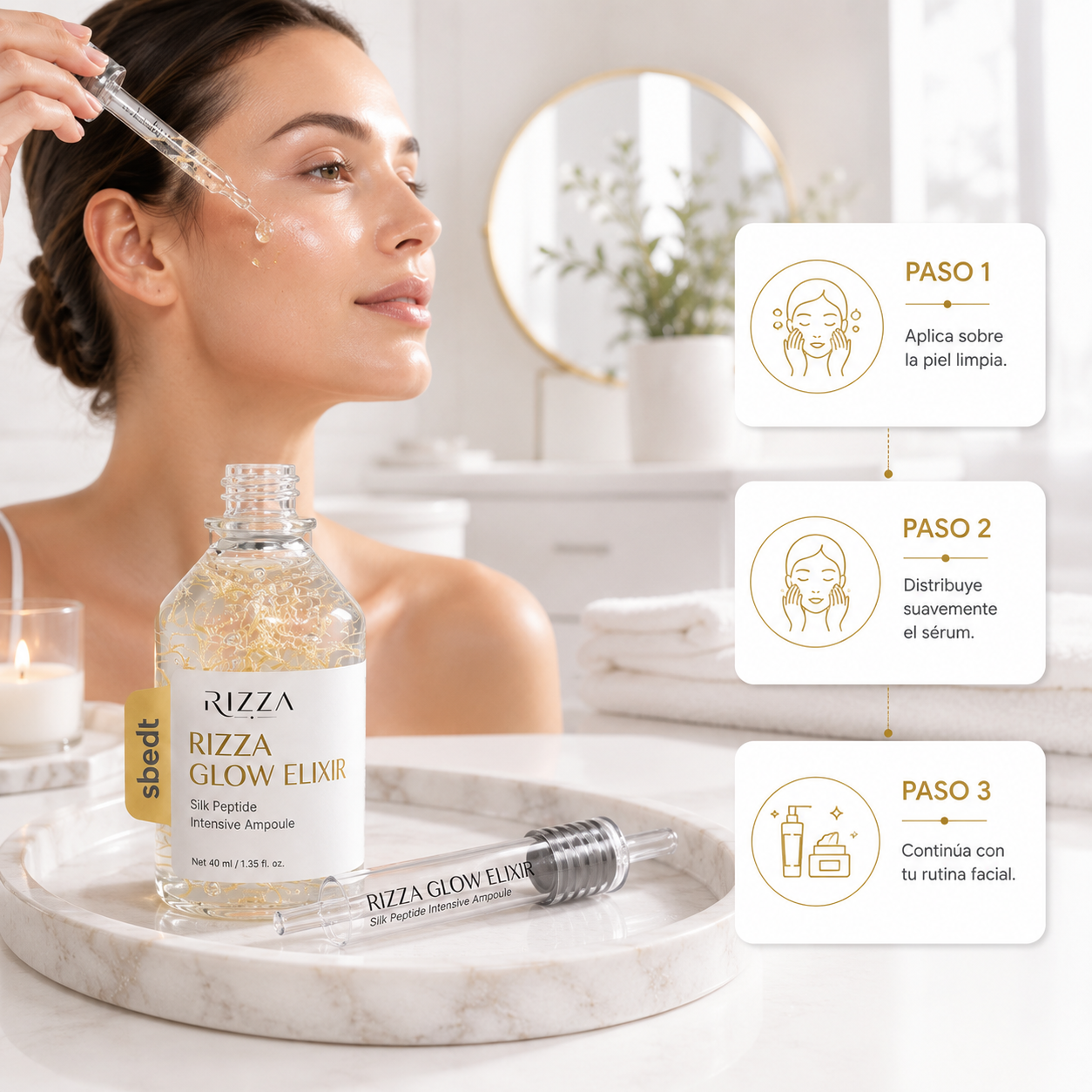 Glow Elixir | Ampolla Intensiva con Péptidos de Seda | 40 ml