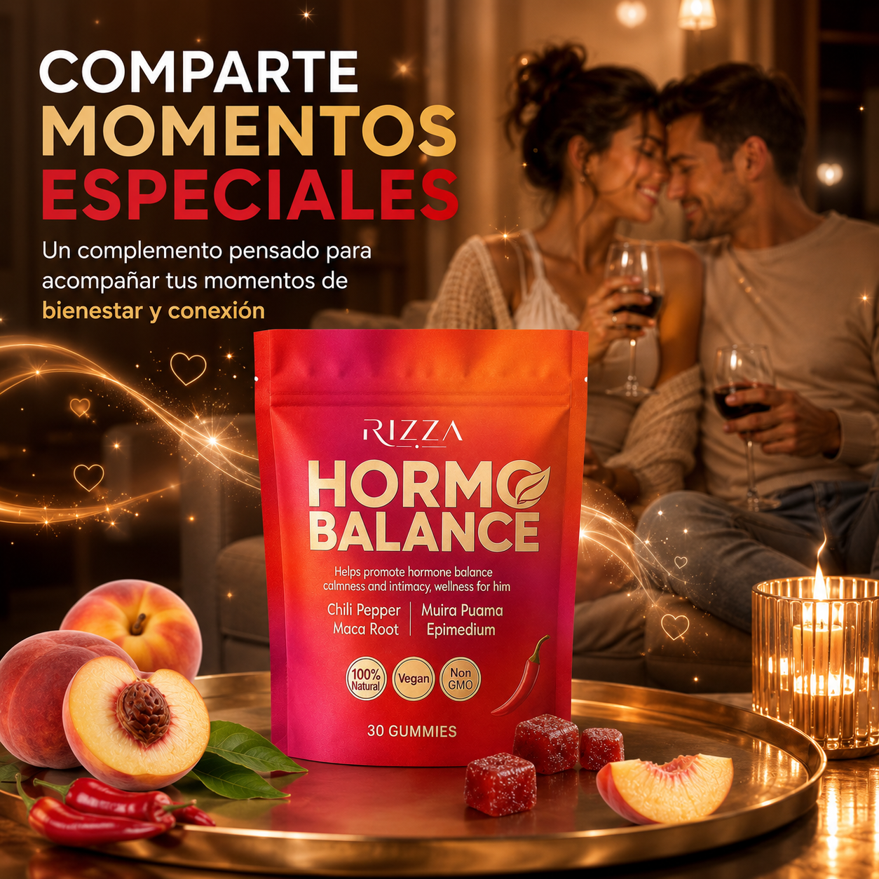 Hormo Balance | Gomitas Íntimas de Durazno Picante | 30 Gomitas