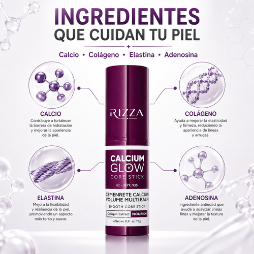Calcium Glow Core Stick | Bálsamo Facial con Colágeno para Arrugas y Contorno de Ojos | 9 g